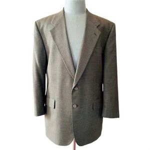 GIVENCHY Brown Black 2 Button Front Slim Dress Blazer Suit Jacket Sz 40R EXC
